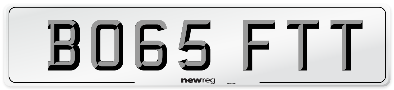 BO65 FTT Number Plate from New Reg